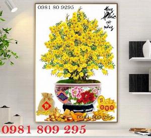 Tranh gạch men 3d cây mai vàng - Gạch men HP962