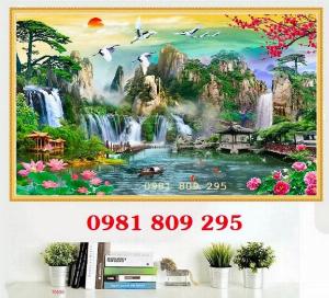 Gạch 3d phong cảnh thác nước HP746