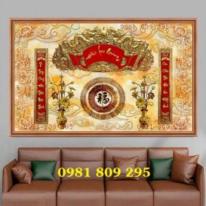 Tranh phòng thờ mâm ngũ quả , gạch 3d ốp tường HP847