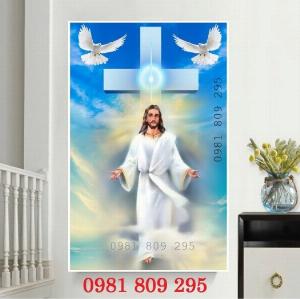 Tranh công giáo - gạch 3d lòng chúa thương xót HP86