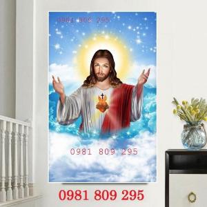 Tranh công giáo - gạch 3d lòng chúa thương xót HP86