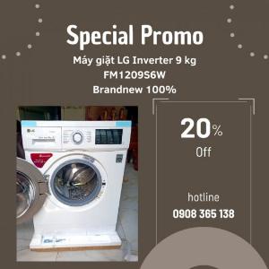 Máy giặt lồng ngang LG Inverter 9Kg FM1209S6W – hàng mới 100%