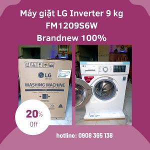 Máy giặt lồng ngang LG Inverter 9Kg FM1209S6W – hàng mới 100%