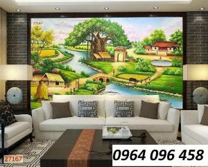 Tranh 3d phong cảnh - tranh gạch 3d ốp tường - 888CV