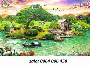 Tranh 3d phong cảnh - tranh gạch 3d ốp tường - 888CV