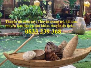 Bán Thuyền gỗ chèo tay 2 người, Thuyền gỗ 4 người mới 100%