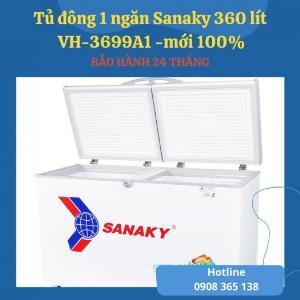 Tủ đông 1 ngăn Sanaky 360 lít VH-3699A1, mới 100% bảo hành 24 tháng chính hãng.