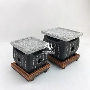 Bếp nướng than kiểu Nhật kèm vỉ nướng bằng đá nguyên khối (size vuông nhỏ) giá rẻ
