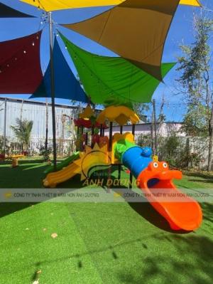Bộ liên hoàn cầu trượt ngoài trời tích hợp 4 loại máng trượt