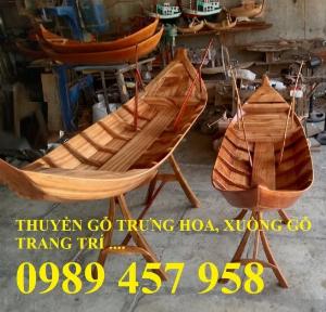 Thuyền gỗ trưng hải sản 1m5, 2m, Xuồng gỗ trưng bày 2m, xuồng gỗ 2m5