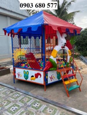 Nhà banh sắt ngoài trời trẻ em cho trường, quán, khu vui chơi