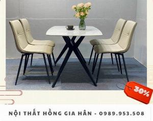 Bàn ghế phòng ăn mặt đá nhập khẩu giá sỉ Tp.HCM Hồng Gia Hân B405