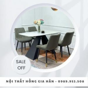 Bàn ghế phòng ăn mặt đá hiện đại Tp.HCM Hồng Gia Hân B408