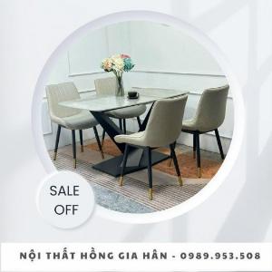 Bàn ghế phòng ăn mặt đá hiện đại Tp.HCM Hồng Gia Hân B408