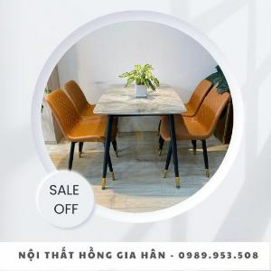 Bàn ghế phòng ăn mặt đá hiện đại Tp.HCM Hồng Gia Hân B408