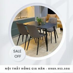 Bàn ghế phòng ăn mặt đá sang trọng Tp.HCM hồng Gia hân B409