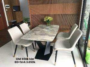 Bộ bàn 4 ghế phòng ăn mặt đá Tp.HCM Hồng Gia Hân B410