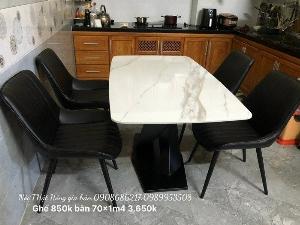Bộ bàn 4 ghế phòng ăn mặt đá Tp.HCM Hồng Gia Hân B410