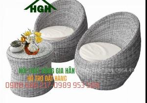 Ghế mây nhựa thư gian hình trứng Tp.HCM Hồng Gia Hân M409