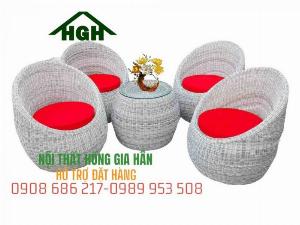 Ghế mây nhựa thư gian hình trứng Tp.HCM Hồng Gia Hân M409