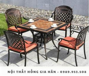 Bàn ghế nhôm đúc hiện đại Tp.HCM Hồng Gia Hân N412