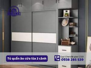 Tủ quần áo cửa lùa 2 cánh - Trang trí Nội thất Thiên An