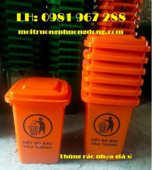 Thùng rác nhựa 50L màu cam