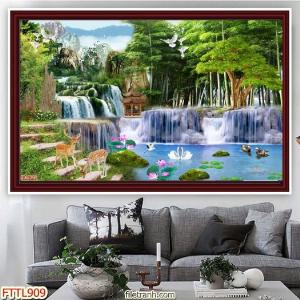 Gạch tranh ốp tường phong thuỷ núi non