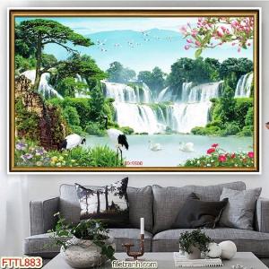 Gạch tranh ốp tường phong thuỷ núi non