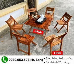 Bàn ghế cafe gỗ giá rẻ Tp.HCM Hồng Gia Hân C47