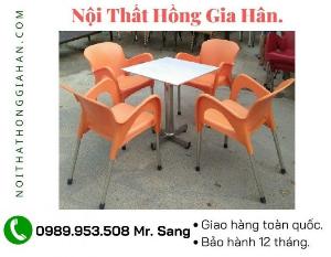 Bộ bàn ghế cafe nhựa đúc Nữ Hoàng rẻ đẹp Tp.HCM Hồng Gia Hân C411