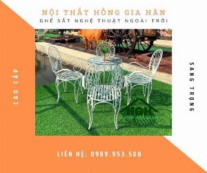 Bộ bàn ghế sắt nghệ thuật cao cấp Tp.HCM Hồng Gia Hân S513