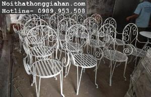 Bộ bàn ghế sắt nghệ thuật sân vườn Tp.HCM Hồng Gia Hâ S519