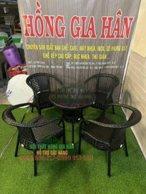 Bộ bàn ghế mây nhựa sân vườn giá rẻ Tp.HCM Hồng Gia Hân M55