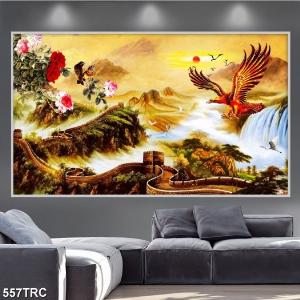 Tranh hoạ tiết đại bàng ốp tường phòng khách