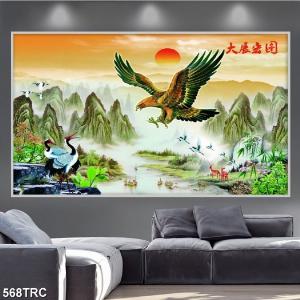 Tranh hoạ tiết đại bàng ốp tường phòng khách