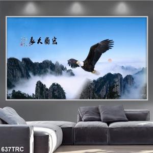 Tranh hoạ tiết đại bàng ốp tường phòng khách