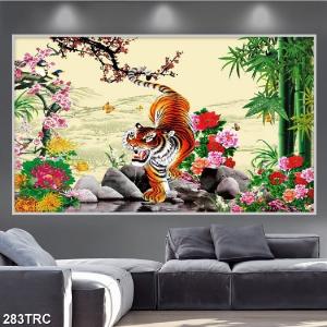 Gạch 3d ốp tường hổ vằng trang trí nhà cửa