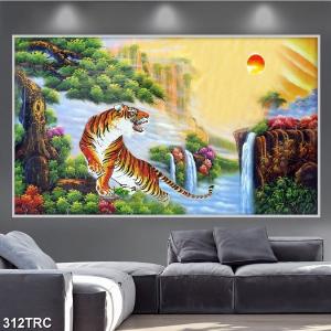 Gạch 3d ốp tường hổ vằng trang trí nhà cửa