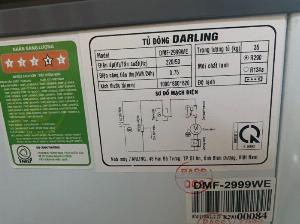 Tủ đông mát 2 ngăn Darling 250 lít DMF-2999WE, mới 100% bảo hành chính hãng.