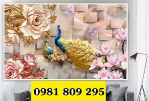 Tranh gạch men con công ốp tường HP8569