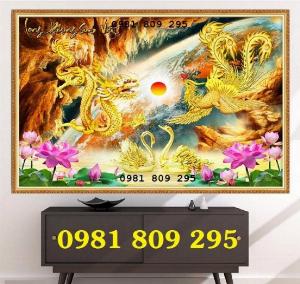 Gạch tranh rồng phụng ốp tường HP5858