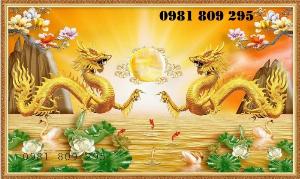 Gạch tranh rồng phụng ốp tường HP5858