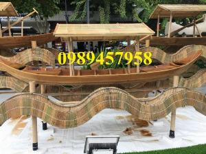 Thuyền gỗ du ngoạn sông, hồ, khu nghỉ dưỡng, nhà vườn sinh thái.