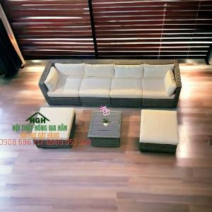 Sofa mây nhựa xuất khẩu giá tại kho Hồng Gia Hân S64