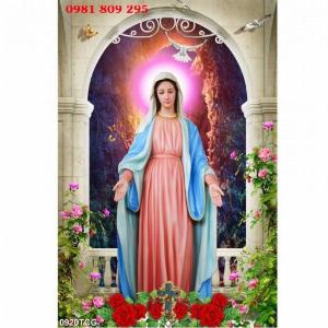Tranh đức mẹ Maria , gạch tranh công giáo HP6555