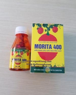 Viên dầu gấc Morita 400: Hỗ trợ giảm lão hóa mắt, chống oxy hóa mắt, khô mắt, thực phẩm bảo vệ sức khỏe.