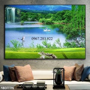 Gạch tranh ốp tường phng cảnh núi non thiên nhiên