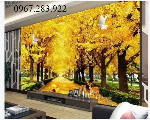 Tranh phong cảnh ốp tường chất liệu gạch men 3d