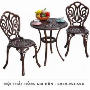 Bàn ghế nhôm đúc nhập khẩu Hồng Gia Hân N74